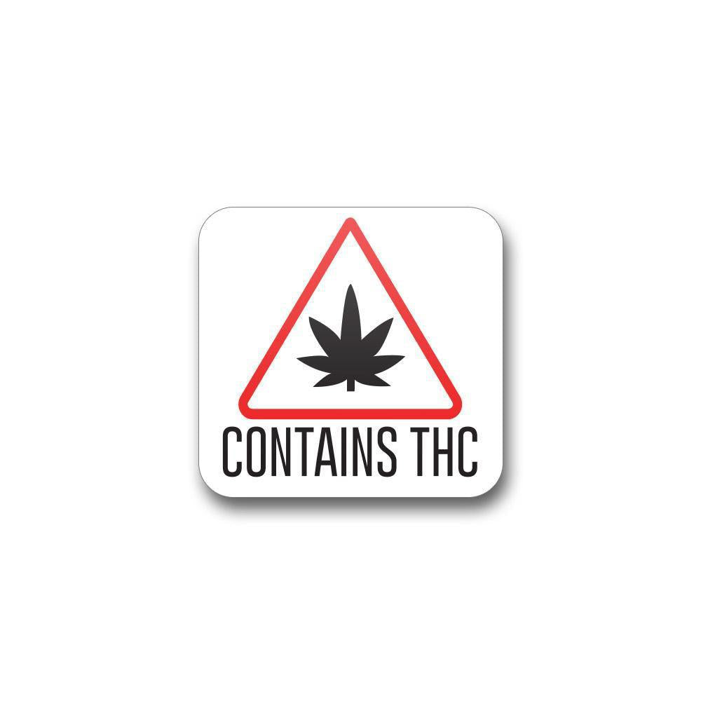 Contains THC Triangle Compliance Label (.75" x .75" or 1" x 1") Square 1000 Count-Prescription Labels & State Compliant Labels-BeastBranding