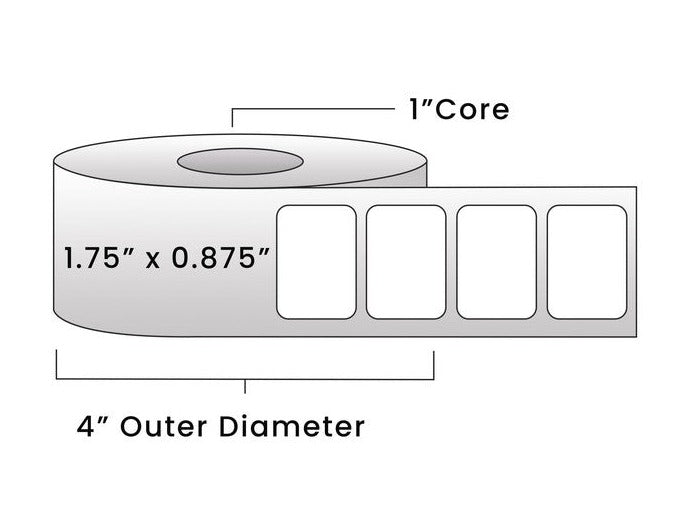 Direct Thermal Labels - Metrc Label - 1.75" x 0.875" - 1" Core / 4" Outer Diameter - (1,470 Labels Per Roll)-Stock Labels-BeastBranding