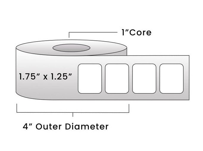Direct Thermal Labels - Metrc Label - 1.75" x 1.25" - 1" Core / 4" Outer Diameter - (1,110 Labels Per Roll)-Stock Labels-BeastBranding