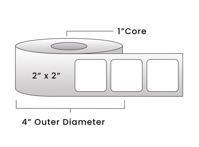 Direct Thermal Labels - Metrc Label - 2" x 2" - 1" Core / 4" Outer Diameter - (740 Labels Per Roll)-Stock Labels-BeastBranding