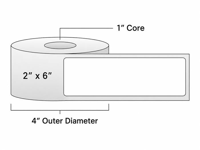 Direct Thermal Labels - Metrc Label - 2" x 6" - 1" Core / 4" Outer Diameter - (270 Labels Per Roll)-Stock Labels-BeastBranding