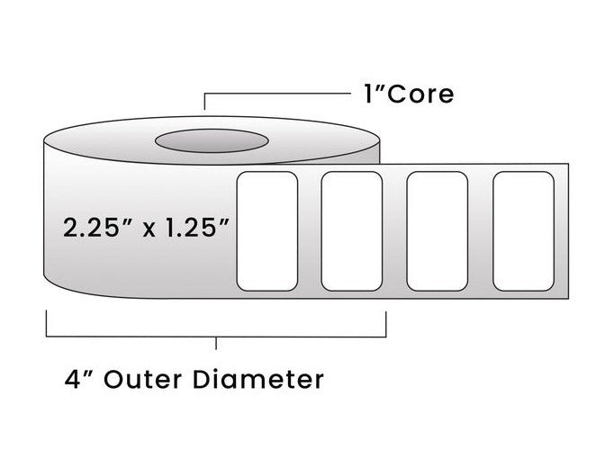 Direct Thermal Labels - Metrc Label- 2.25" x 1.25" - 1" Core / 4" Outer Diameter - (1,110 Labels Per Roll)-Stock Labels-BeastBranding
