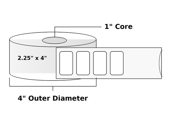 Direct Thermal Labels - Metrc Label- 2.25" x 4" - 1" Core / 4" Outer Diameter (390 Per Roll)-Stock Labels-BeastBranding