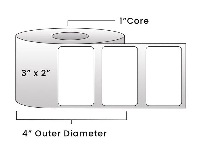 Direct Thermal Labels - Metrc Label - 3" x 2" - 1" Core / 4" Outer Diameter - (740 Labels Per Roll)-Stock Labels-BeastBranding