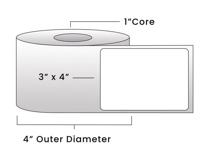 Direct Thermal Labels - Metrc Label - 3" x 4" - 1" Core / 4" Outer Diameter - (390 Labels Per Roll)-Stock Labels-BeastBranding