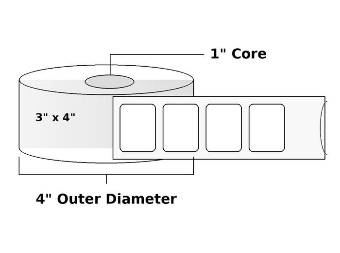 Direct Thermal Labels - Metrc Label - 3" x 4" - 1" Core / 4" Outer Diameter - (390 Labels Per Roll)-Stock Labels-BeastBranding