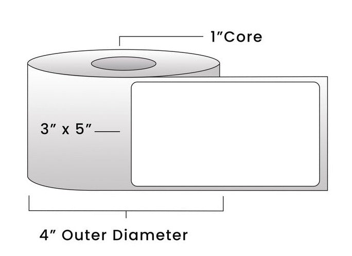 Direct Thermal Labels - Metrc Label - 3" x 5" - 1" Core / 4" Outer Diameter - (320 Labels Per Roll)-Stock Labels-BeastBranding