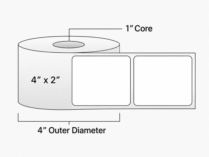 Direct Thermal Labels - Metrc Label - 4" x 2" - 1" Core / 4" Outer Diameter - (740 Labels Per Roll)-Stock Labels-BeastBranding