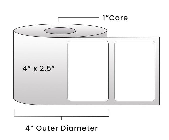 Direct Thermal Labels - Metrc Label - 4" x 2.5" - 1" Core / 4" Outer Diameter - (610 Labels Per Roll)-Stock Labels