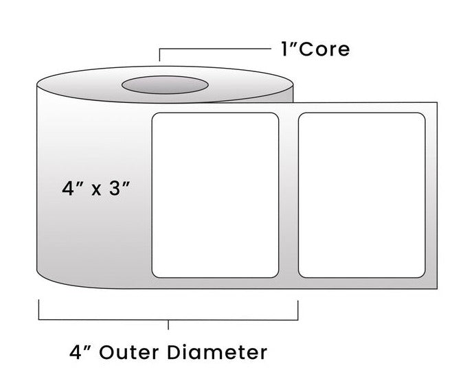 Direct Thermal Labels - Metrc Label - 4" x 3" - 1" Core / 4" Outer Diameter - (510 Labels Per Roll)-Stock Labels-BeastBranding