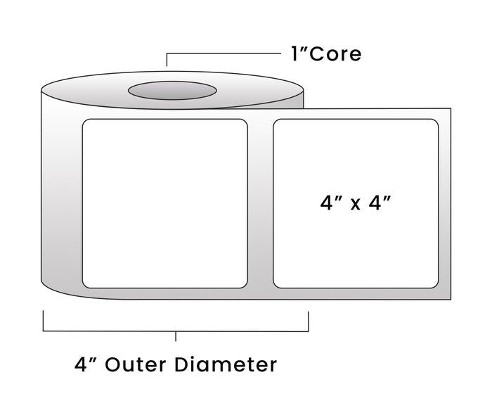 Direct Thermal Labels - Metrc Label - 4" x 4" - 1" Core / 4" Outer Diameter - (390 Labels Per Roll)-Stock Labels-BeastBranding