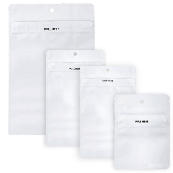 Grip N Pull Mylar Bag White Starter Kit - 4 Sizes - (500 Bags per Size)-Mylar Smell Proof Bags-BeastBranding