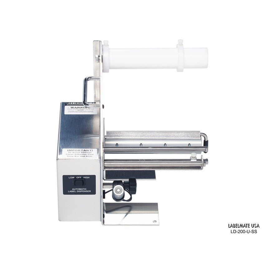 Labelmate Automatic Stainless Steel Label Dispenser for transparent & opaque labels up to 6.5” wide LD-200-U-SS-Dispensers-BeastBranding