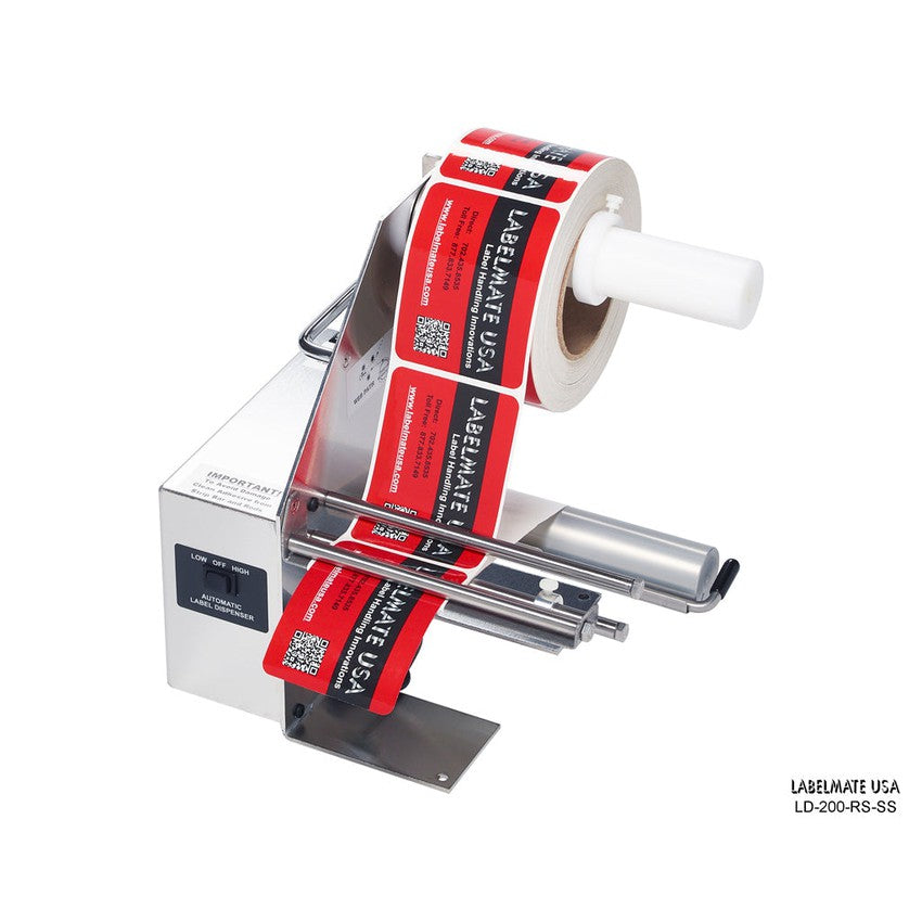 Labelmate Automatic Stainless Steel Label Dispenser for transparent & opaque labels up to 6.5” wide LD-200-U-SS-Dispensers-BeastBranding