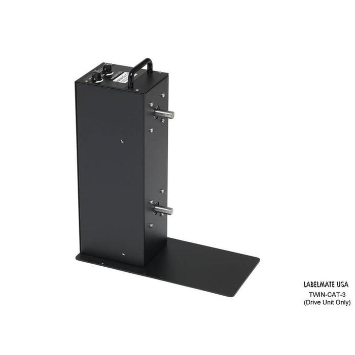 Labelmate Vertical Rewind Station with independent, bi-directional rewind/unwind control TWIN-CAT-3-Rewinders-BeastBranding