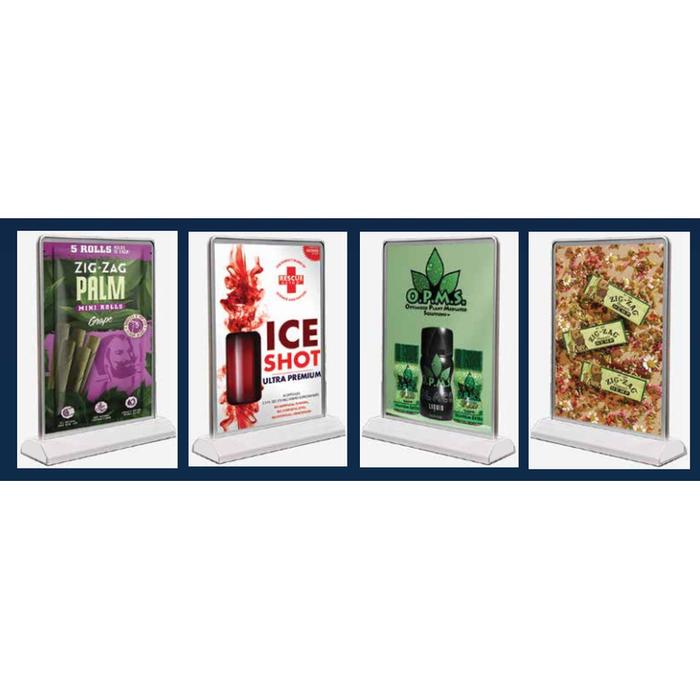LED 6 1/4" x 9 1/2" Double Sided Rechargeable Table Top Display with Removable Printed Inserts-Custom Print Marketing Material-BeastBranding
