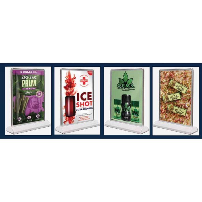 LED 6 1/4" x 9 1/2" Double Sided Rechargeable Table Top Display with Removable Printed Inserts-Custom Print Marketing Material-BeastBranding