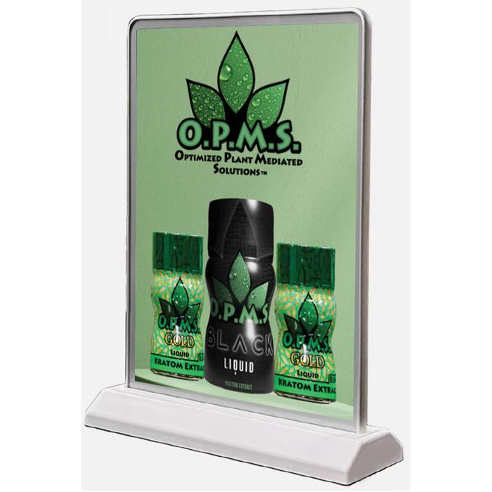 LED 6 1/4" x 9 1/2" Double Sided Rechargeable Table Top Display with Removable Printed Inserts-Custom Print Marketing Material-BeastBranding