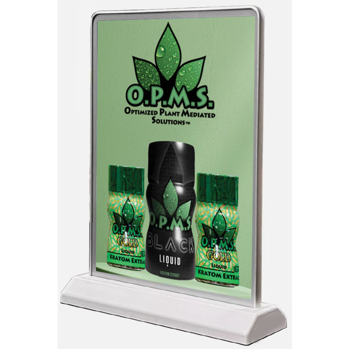 LED 6 1/4" x 9 1/2" Double Sided Rechargeable Table Top Display with Removable Printed Inserts-Custom Print Marketing Material-BeastBranding