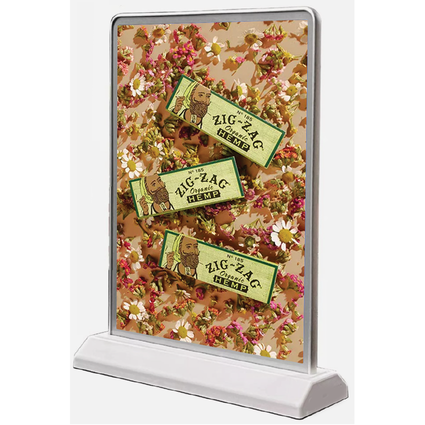 LED 6 1/4" x 9 1/2" Double Sided Rechargeable Table Top Display with Removable Printed Inserts-Custom Print Marketing Material-BeastBranding