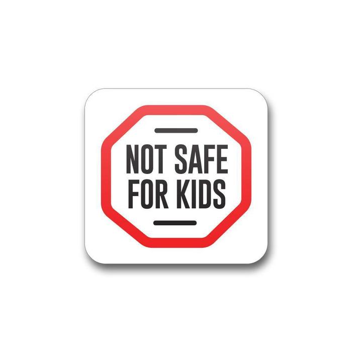 Massachusetts Not Safe For Kids Compliance Label (.75" x .75" or 1" x 1") Square 1000 Count-Prescription Labels & State Compliant Labels-BeastBranding
