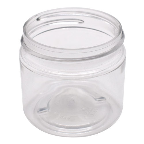 MASTER-STOCK 2 oz Clear PET Straight Sided Plastic Jar (White Lid)-Glass Jars-BeastBranding