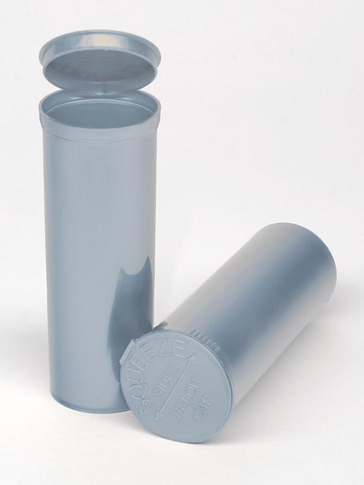 MJ 60 Dram Pop Top Vial - 1/2 Oz - Child Resistant - Silver - Opaque (75 Count)-Pop Top Vials-BeastBranding
