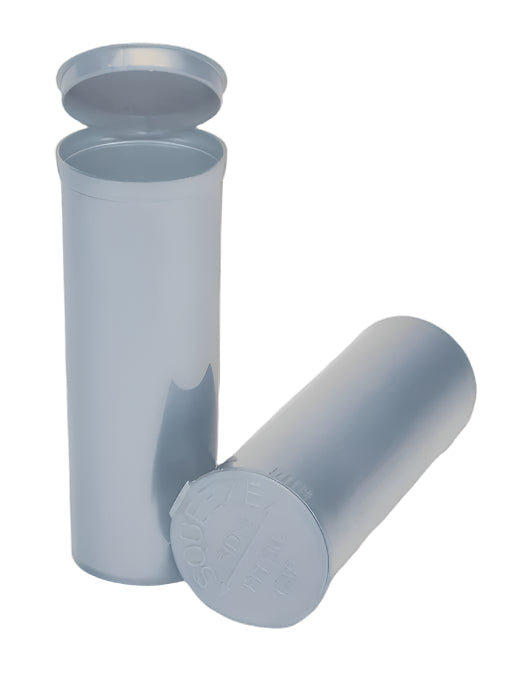 MJ 60 Dram Pop Top Vial - 1/2 Oz - Child Resistant - Silver - Opaque (75 Count)-Pop Top Vials-BeastBranding
