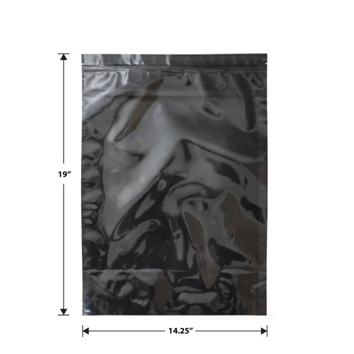 Mylar Bag Black with Window - 1 Lb Bag - 448 Grams - 14.25" x 19 - (100, 200, 400, 600, 800, and 1,000 Counts)-Mylar Smell Proof Bags-BeastBranding