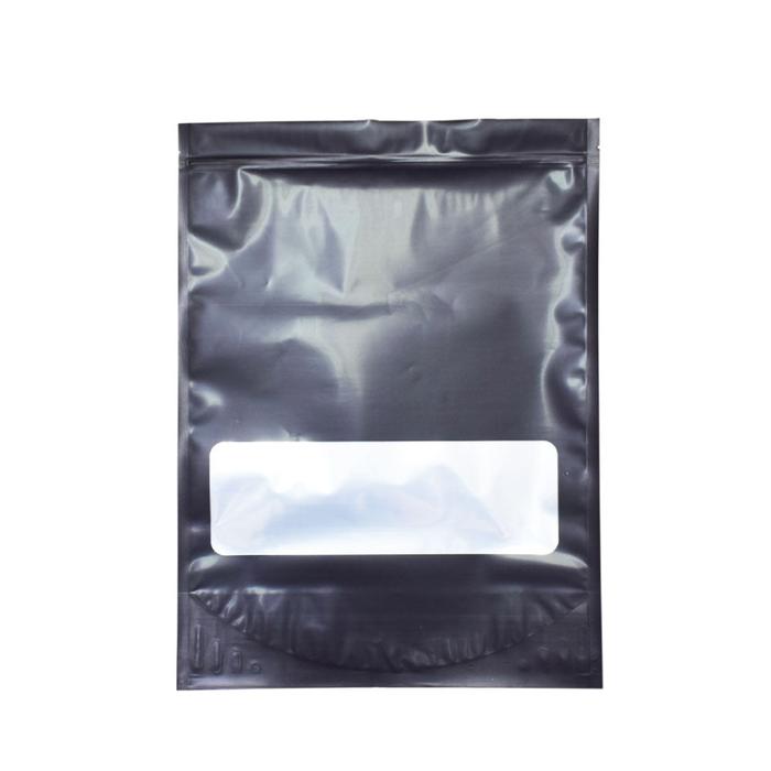 Mylar Bag Black with Window - 1 Lb Bag - 448 Grams - 14.25" x 19 - (100, 200, 400, 600, 800, and 1,000 Counts)-Mylar Smell Proof Bags-BeastBranding
