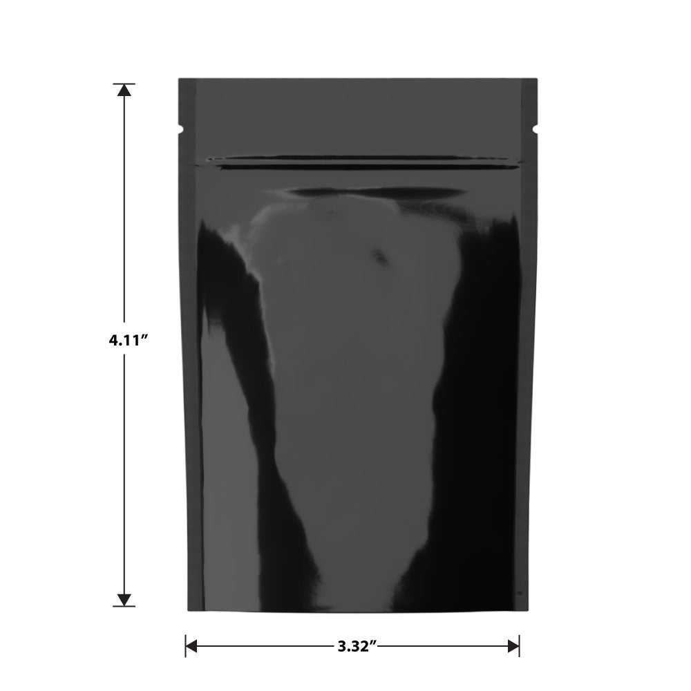 Mylar Bag Black/Clear - 1 Gram - 4.11" x 3.32" - (100 to 50,000 Count)-Mylar Smell Proof Bags