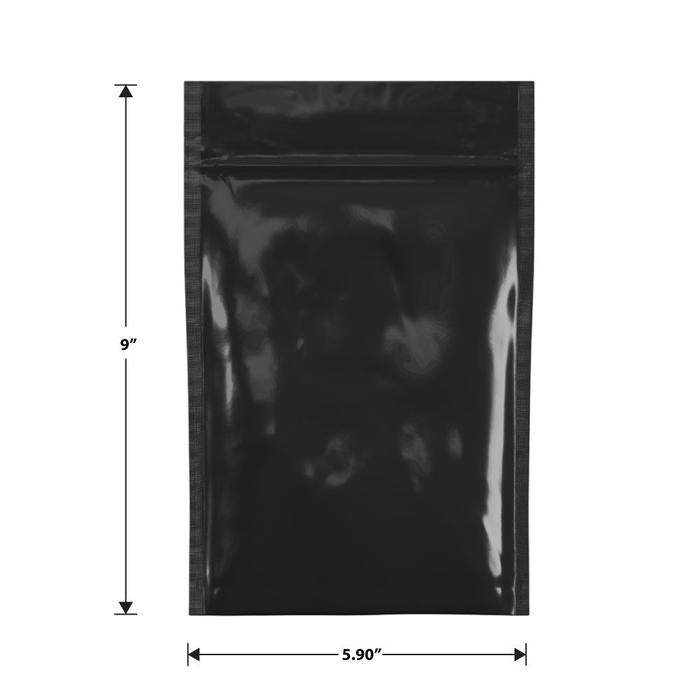 Mylar Bag Black/Clear - 1 Oz - 28 Grams - 5.9" x 9" - (100 to 50,000 Count)-Mylar Smell Proof Bags
