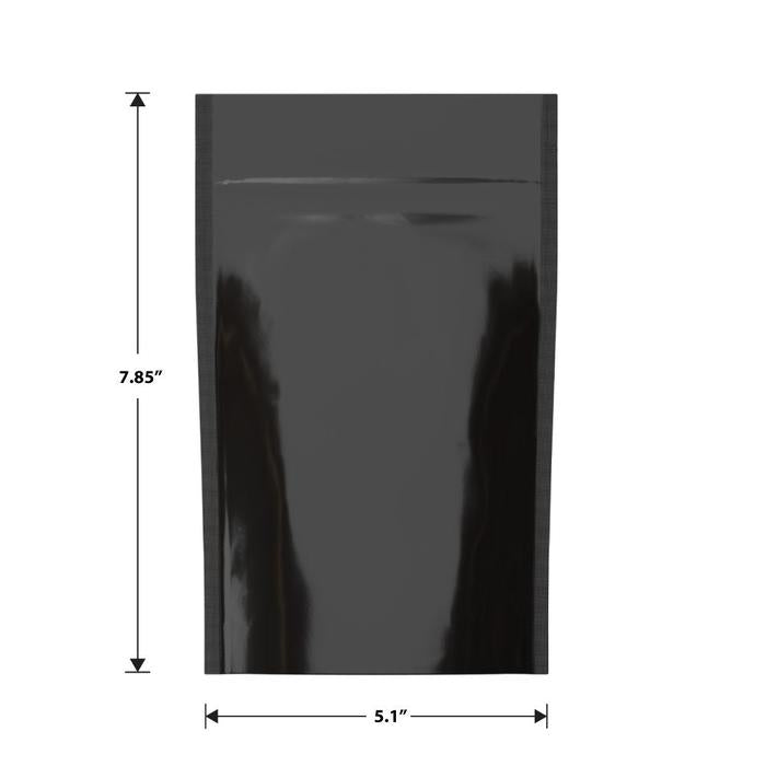 Mylar Bag Black/Clear - 1/2 Oz - 14 Grams - 5.1" x 7.85" - (100 to 50,000 Count)-Mylar Smell Proof Bags-BeastBranding