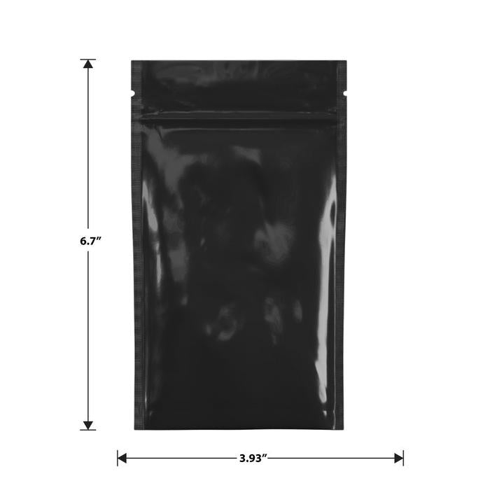 Mylar Bag Black/Clear - 1/4 Oz - 7 Grams - 3.93" x 6.7" - (100 to 50,000 Count)-Mylar Smell Proof Bags-BeastBranding