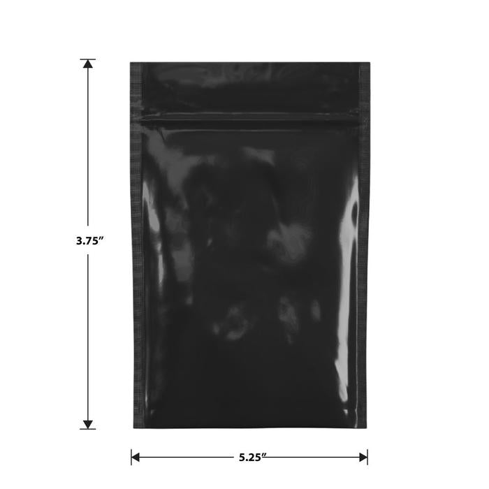 Mylar Bag Black/Clear 1/8 Oz - 3.5 Grams - (100 to 50,000 Count)-Mylar Smell Proof Bags-BeastBranding