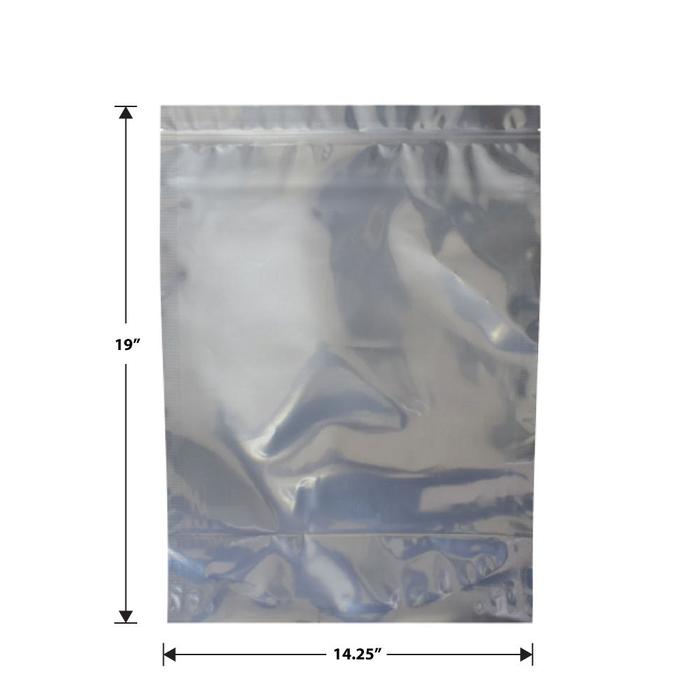 Mylar Bag White/Clear - 1 Lb - 448 Grams - 14.25" x 19" - (100 Count)-Mylar Smell Proof Bags-BeastBranding