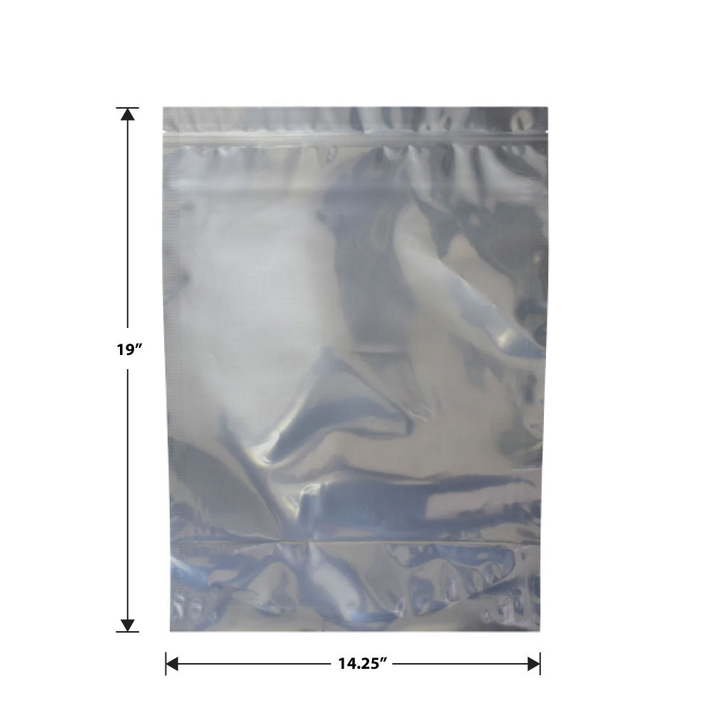 Mylar Bag White/Clear - 1 Lb - 448 Grams - 14.25" x 19" - (100 Count)-Mylar Smell Proof Bags-BeastBranding