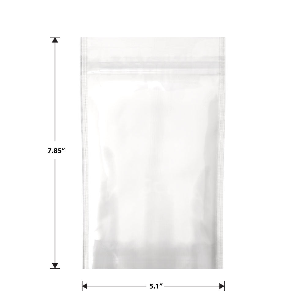 Mylar Bag White/Clear 1/2 Oz - 14 Grams - 5.1" x 7.85" - (100 to 50,000 Counts)-Mylar Smell Proof Bags-BeastBranding