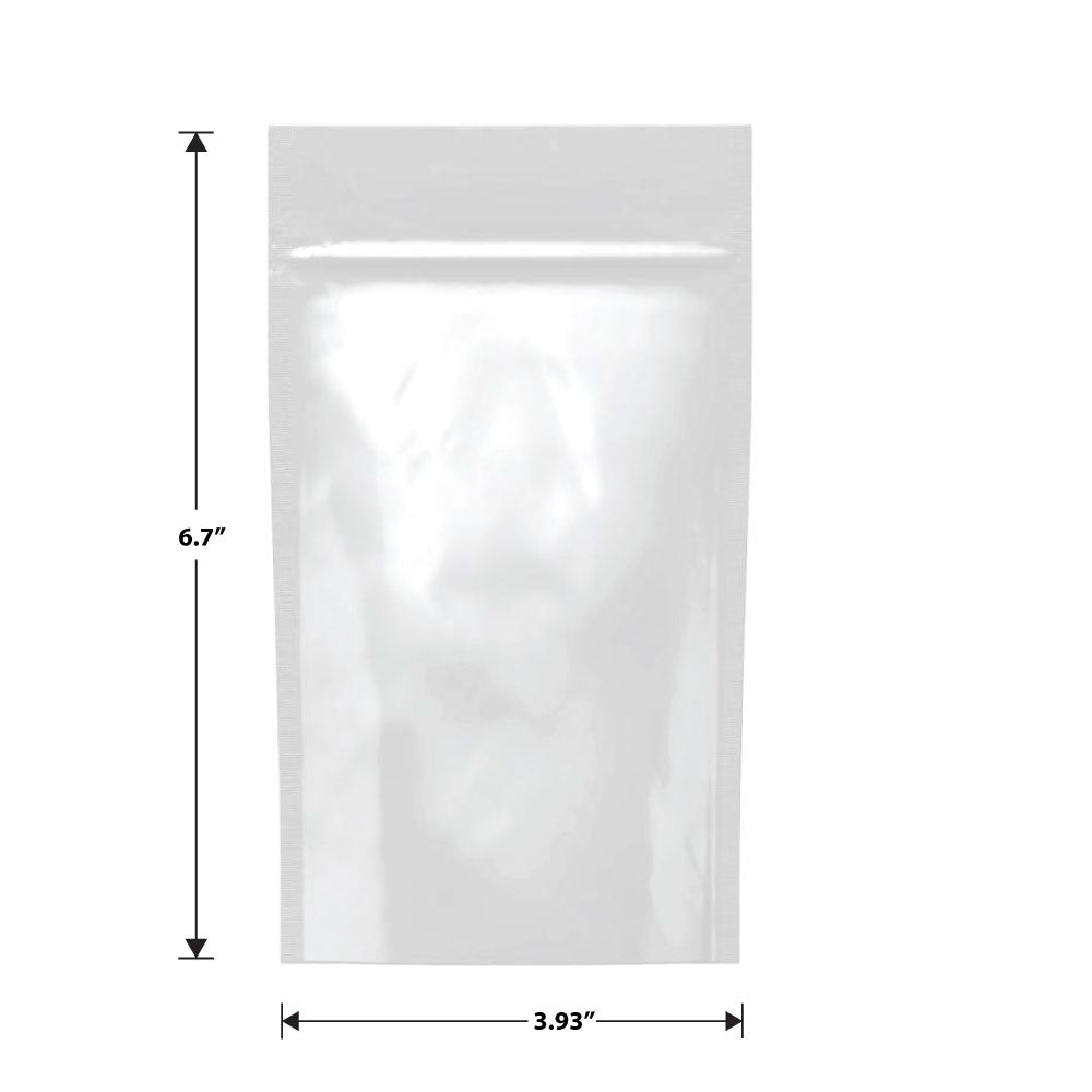 Mylar Bag White/Clear - 1/4 Oz - 7 Grams - 3.93" x 6.7" - (100 to 50,000 Count)-Mylar Smell Proof Bags-BeastBranding