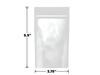 Mylar Pouch Bag White/Clear - 1/4 Oz - 7 Grams - 4" x 6.5" - (100 to 50,000 Count)-Mylar Bags-BeastBranding