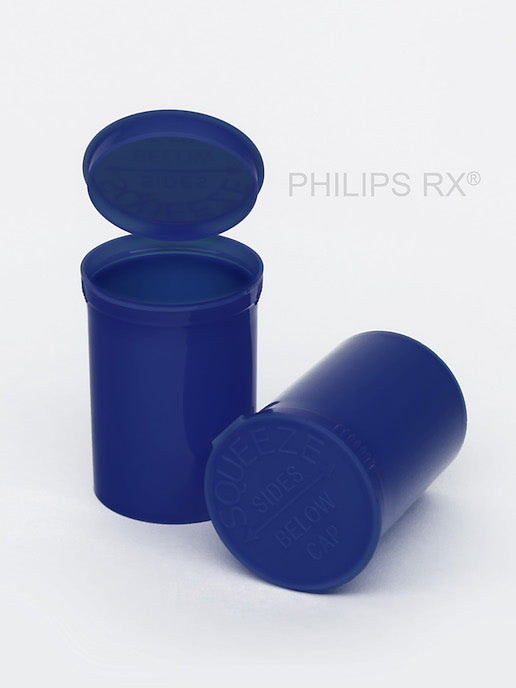 Philips RX 30 Dram Pop Top Vial - 1/4 Oz - Child Resistant - Opaque Blueberry - Pallet (10,800 Count)-Pop Top Vials-BeastBranding