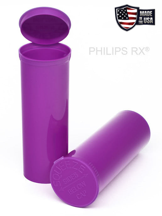 Philips RX 60 Dram Pop Top Vial - 1/2 Oz - Child Resistant - Opaque Grape - Pallet (5,400 Count)-Pop Top Vials-BeastBranding