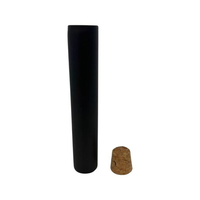 SAMPLE of 120mm Matte Black Opaque Glass Blunt Tube w/ Wood Cork - (1 Count SAMPLE)-Joint Tubes & Blunt Tubes-BeastBranding