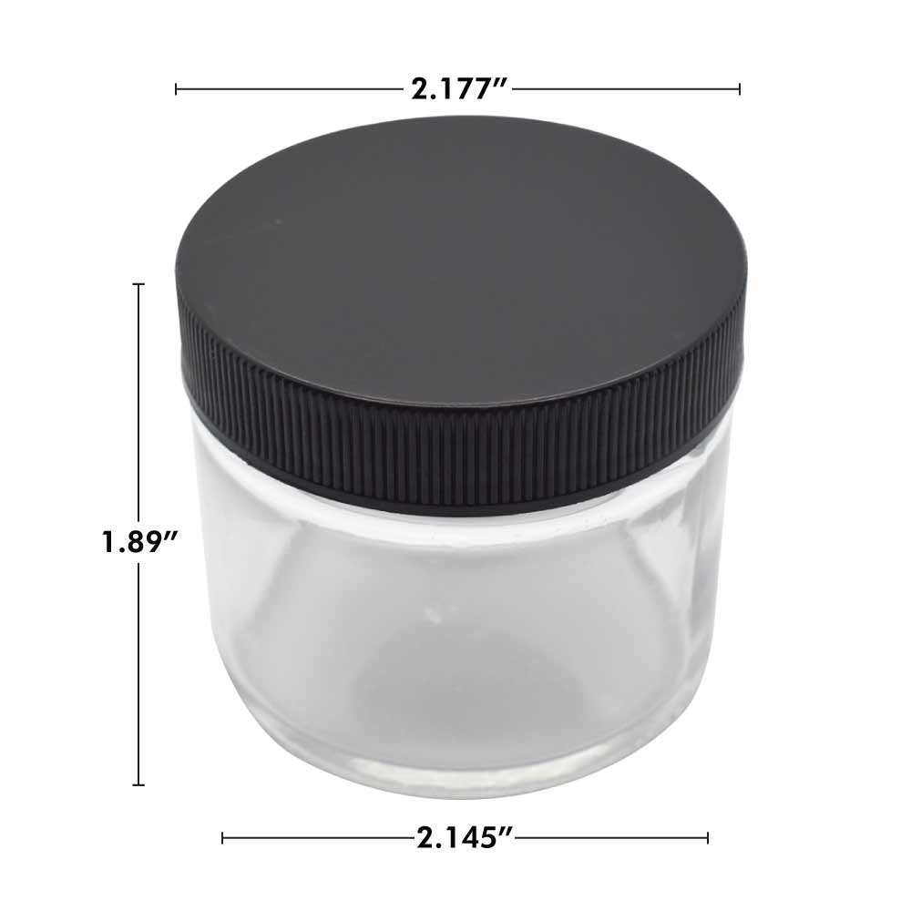 SAMPLE of 2 oz Glass Straight Sided Round Jar - Black Or White - (1 Count SAMPLE)-Glass Jars-BeastBranding