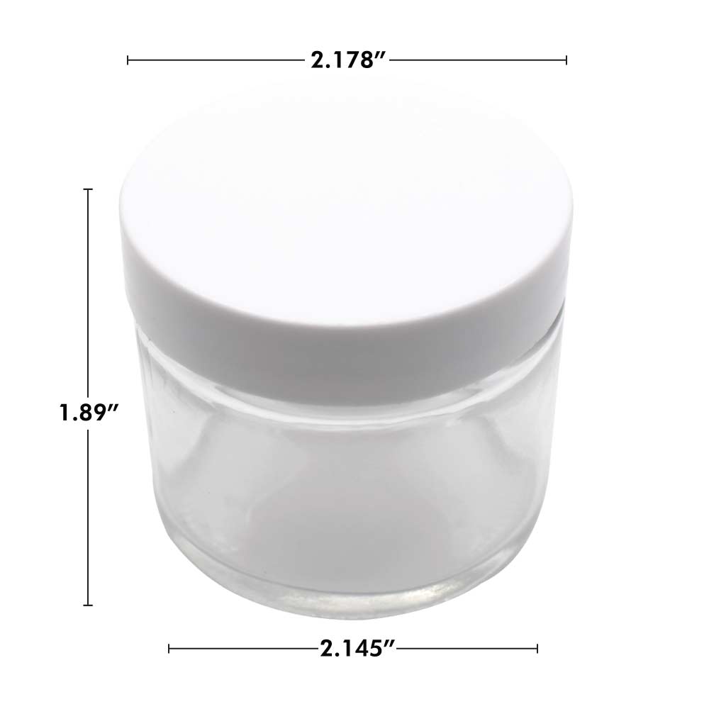 SAMPLE of 2 oz Glass Straight Sided Round Jar - Black Or White - (1 Count SAMPLE)-Glass Jars-BeastBranding