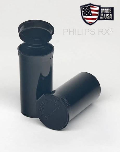 SAMPLE of Pop Top Vial - Philips 13 Dram - Child Resistant - Black - Opaque - (1 Count SAMPLE)-Pop Top Vials-BeastBranding