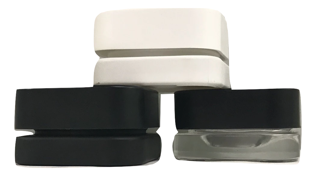 SAMPLE of Qube 9mL Square Glass Concentrate Jar - Clear, Opaque Black, or Opaque White Child Resistant - (1 Count SAMPLE)-Concentrate Containers and Accessories-BeastBranding