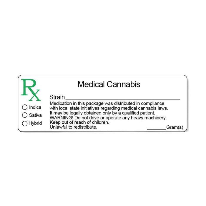 Universal Medical Canna Strain & Gram Label 1" x 3" Inch 1000 Count-Prescription Labels & State Compliant Labels-BeastBranding