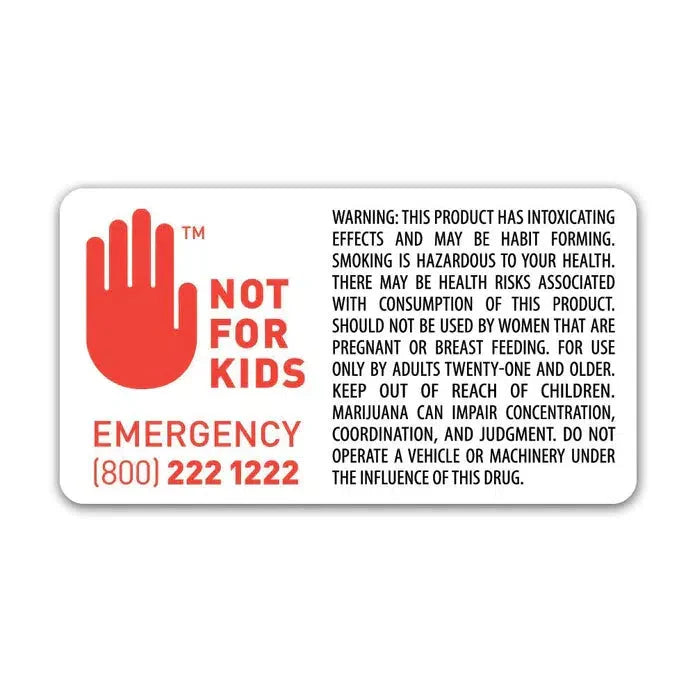 Washington Compliance "Not For Kids" 1" x 2" Inch 1000 Count-Prescription Labels & State Compliant Labels-BeastBranding