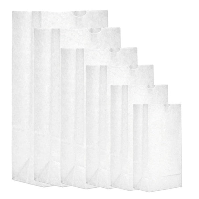 White Paper Bag Bundle - 8 Different Sizes - (500 Of Each Size)-Paper Bags & Plastic Bags-BeastBranding